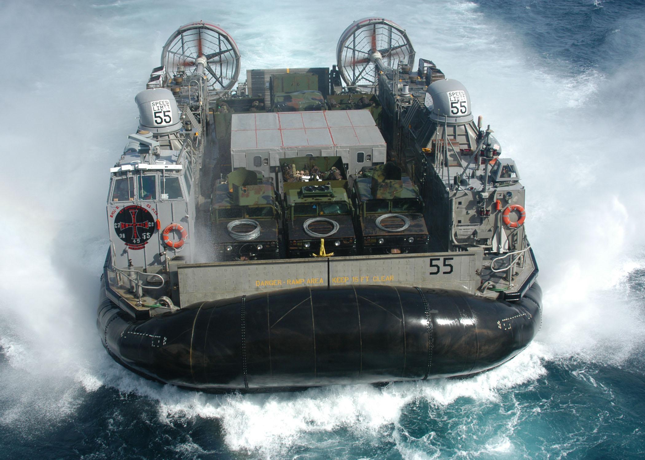 LCAC-55 entering well deck