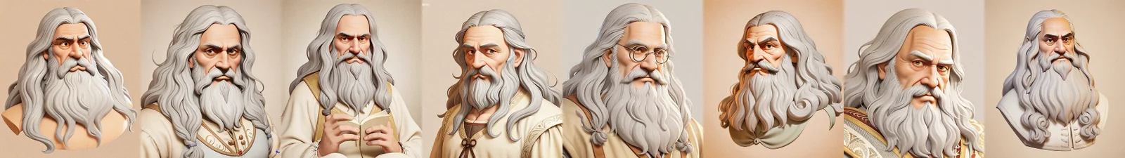 A montage of ten generated cartoon da Vinci candidates